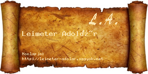 Leimeter Adolár névjegykártya